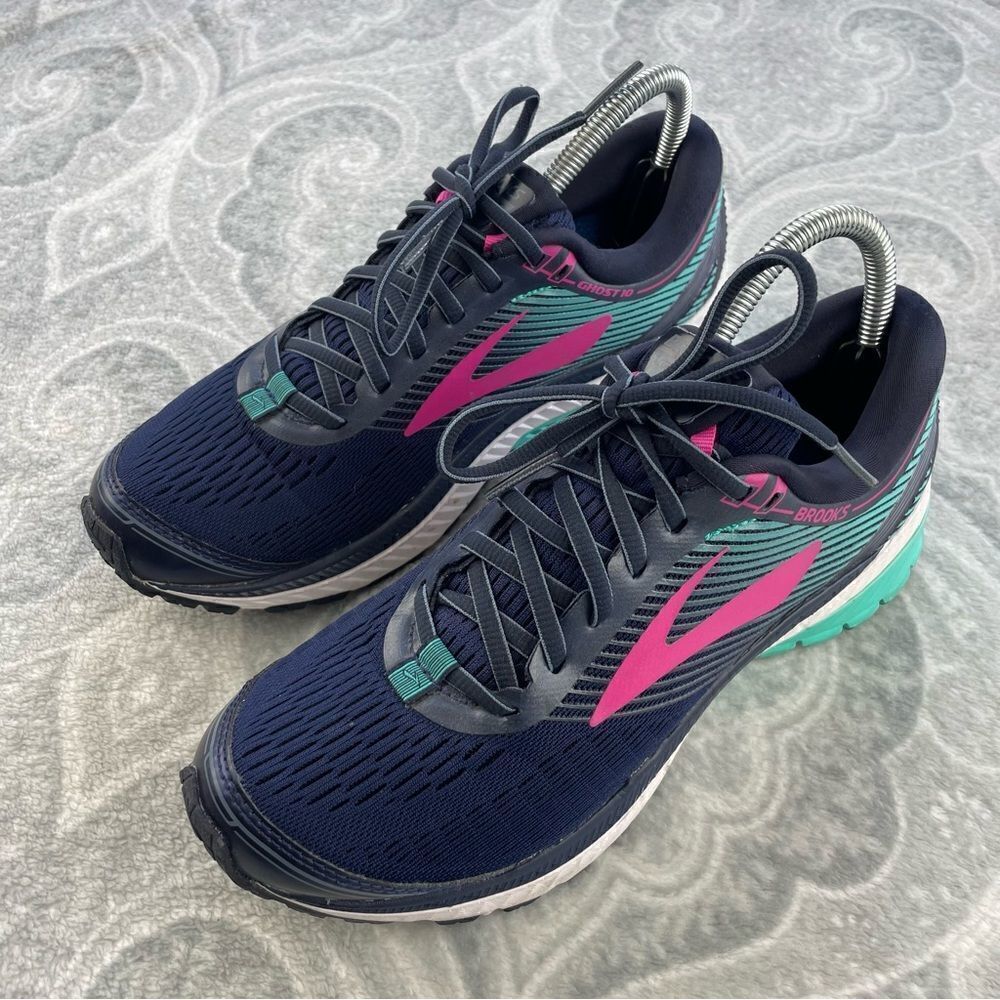 Brooks Women's Athletic Shoes - Dark Blue, Pink, and Green